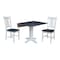 International Concepts 36 in. Solid Wood Square Dual Drop Leaf Dining Table with 2 Chairs in White/Heather Gray K05-36SDP-C10-2 - alternate 3